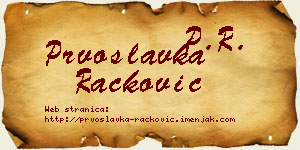 Prvoslavka Racković vizit kartica